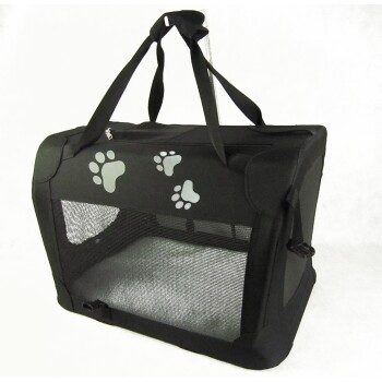 Josty Transporttasche Nylon schwarz mit Pfoten