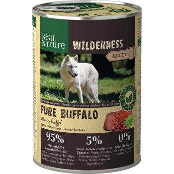 REAL NATURE WILDERNESS Nassfutter Hund Adult Pure Buffalo, Wasserbüffel 6x400 g