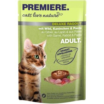 PREMIERE cats love nature Deluxe Ragout mit Wild, Kaninchen und Pasta 96x100 g