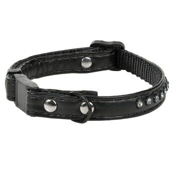 MORE Katzenhalsband Strass schwarz
