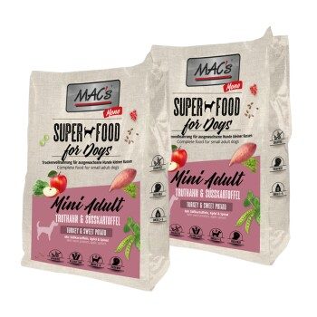 MAC's Dog Mono Mini Adult Trockenfutter Truthahn und Süßkartoffel 2x3 kg