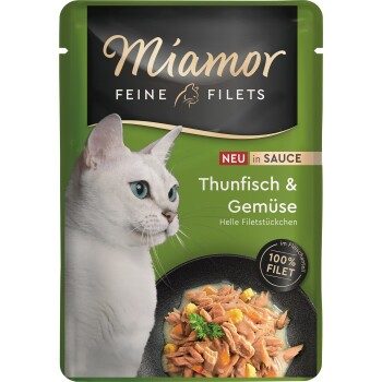 Miamor Feine Filets Nassfutter Katze Adult in Sauce Thunfisch und Gemüse 24x100 g