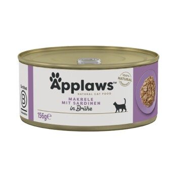 Applaws Nassfutter Katze Adult in Brühe Makrele mit Sardine 48x156 g