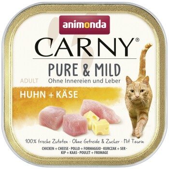 animonda Carny Nassfutter Katze Adult Pure and Mild Huhn und Käse 32x100 g