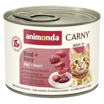 animonda Carny Nassfutter Katze Adult Rind und Herz 12x200 g