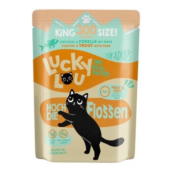 Lucky Lou Nassfutter Katze Adult Geflügel und Forelle 12x300 g