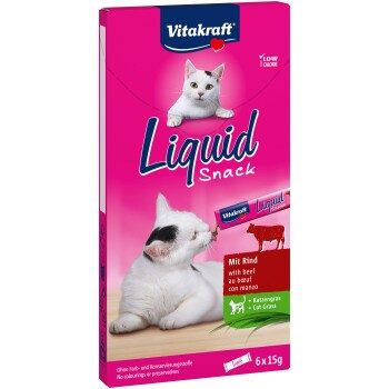 Vitakraft Cat Liquid-Snack Rind und Katzengras 11x15 g