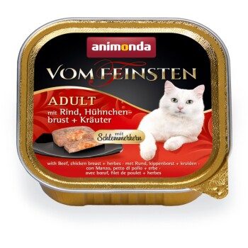 animonda Vom Feinsten Adult mit Schlemmerkern 32x100g Rind, Hühnchenbrust und Kräuter 32x100 g