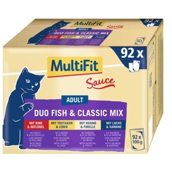 MultiFit Adult Sauce Duo Fisch & Classic Mix Multipack XXL 92x100 g