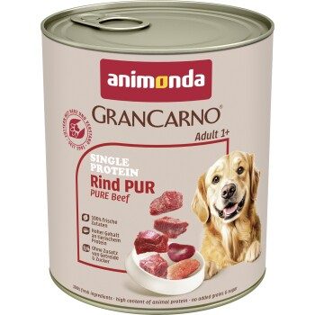 animonda GranCarno Single Protein Nassfutter Hund Adult, Rind pur 6x800 g