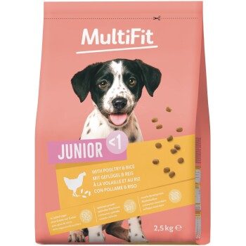 MultiFit Trockenfutter Hund Junior, mit Geflügel & Reis 2.5 kg