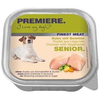 PREMIERE Finest Meat Nassfutter Hund Senior, Huhn und Gemüse Huhn mit Gemüse 10x150 g