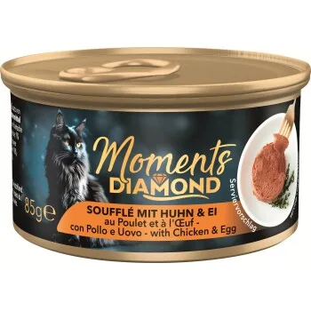 MOMENTS Diamond Nassfutter Katze, Adult, Soufflé Huhn mit Ei 12x85 g