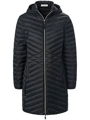 Daunen-Long-Steppjacke Peter Hahn schwarz