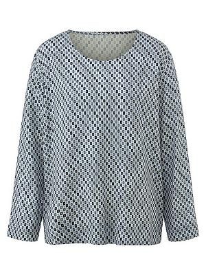 Bluse Rundhals-Ausschnitt Peter Hahn blau