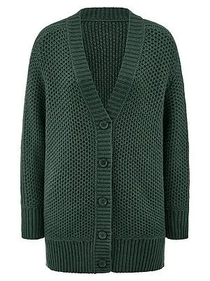 Long-Strickjacke aus Schurwolle und Kaschmir Fadenmeister Berlin türkis