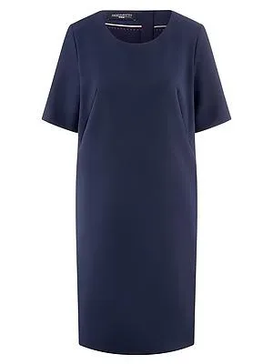 Kleid Rundhals-Ausschnitt Fadenmeister Berlin blau