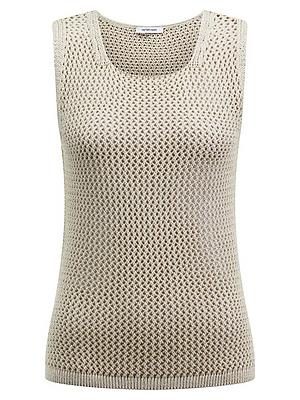 Stricktop Rundhals-Ausschnitt Peter Hahn grau