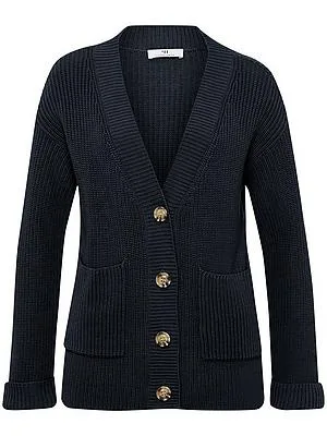 Strickjacke V-Ausschnitt Peter Hahn blau
