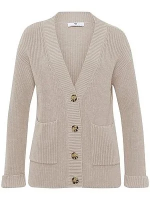 Strickjacke V-Ausschnitt Peter Hahn beige