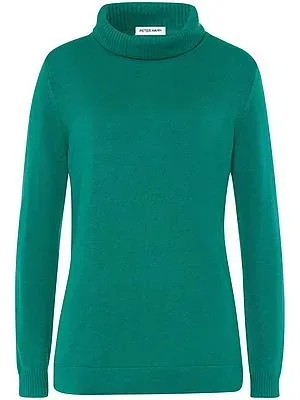Rollkragen-Pullover Modell Tamara Kaschmir Peter Hahn grün