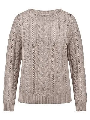 Pullover U-Boot-Ausschnitt aus Schurwolle Fadenmeister Berlin beige