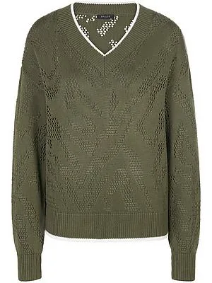 Legerer V-Pullover BASLER grün