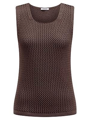 Stricktop Rundhals-Ausschnitt Peter Hahn braun
