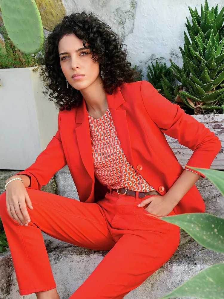Jersey-Blazer Peter Hahn rot