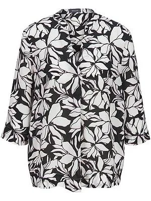 Bluse geschlitztem 3/4-Arm BASLER schwarz