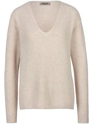 V-Pullover aus 100% Premium-Kaschmir Peter Hahn beige