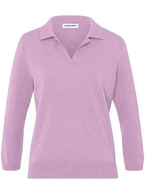 Polo-Pullover Kaschmir Peter Hahn lila