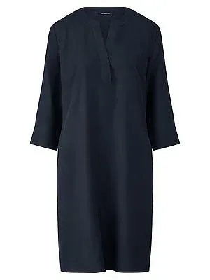 Kleid Rundhals-Ausschnitt Peter Hahn blau