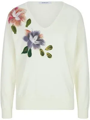 V-Pullover Peter Hahn weiss