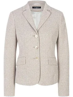 Fischgrat-Jersey-Blazer Reverskragen Fadenmeister Berlin beige