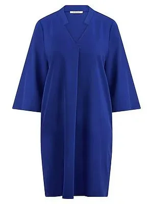 Kleid V-Ausschnitt Peter Hahn blau