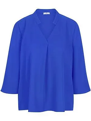 Bluse V-Ausschnitt Peter Hahn blau