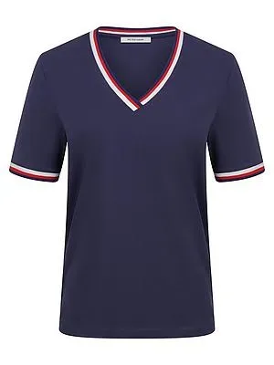T-Shirt V-Ausschnitt Peter Hahn blau
