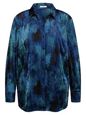 Samt-Hemd Emilia Lay blau