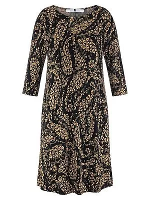 Jersey-Kleid Rundhals-­Ausschnitt Anna Aura schwarz