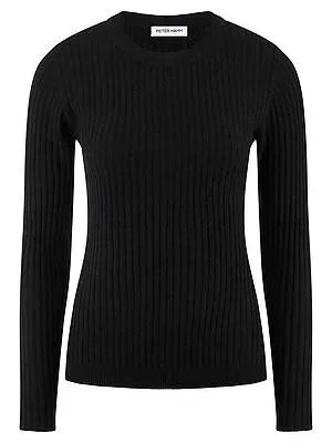 Rundhals-Pullover Kaschmir Peter Hahn schwarz