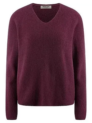V-Pullover aus 100% Kaschmir Peter Hahn lila