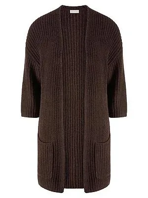 Strickjacke 3/4-Arm aus Schurwolle und Kaschmi Peter Hahn braun