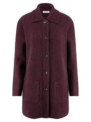 Long-Strickjacke aus Schurwolle und Kaschmir Peter Hahn lila