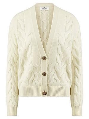 Strickjacke aus 100% Kaschmir Peter Hahn Cashmere weiss