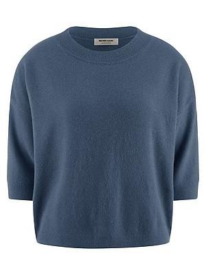 Rundhals-Pullover aus 100% Kaschmir Peter Hahn blau
