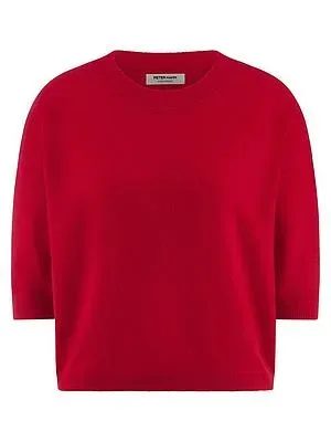 Rundhals-Pullover aus 100% Kaschmir Peter Hahn rot