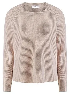 Rundhals-Pullover Kaschmir Peter Hahn beige
