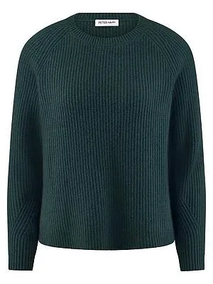 Rundhals-Pullover Kaschmir Peter Hahn grün