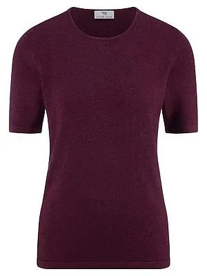 Rundhals-Pullover aus Seide Kaschmir Peter Hahn lila